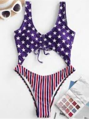 NWT Zaful brand Patriotic One-piece Monokini Size US 8